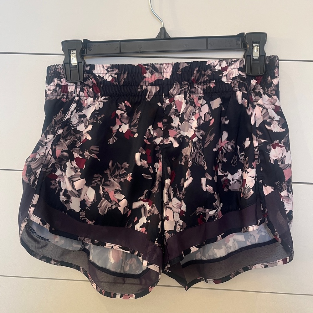 Athleta Black and Pink Women's Mesh Racer Shorts